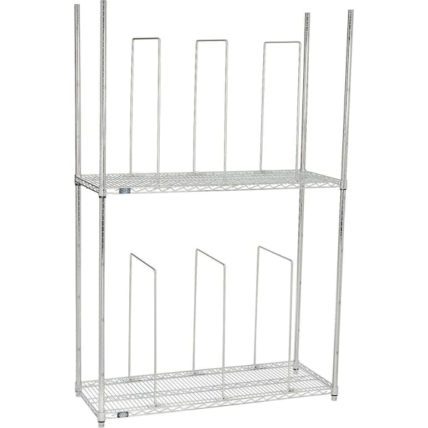 Global Industrial 48Lx18Wx78-1/2H Stationary Dual Level Carton Stand With 6 Dividers 184205 - main